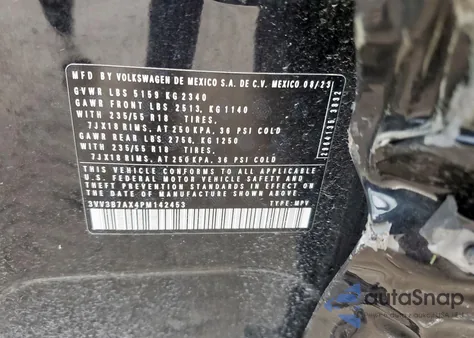 2023 Volkswagen Tiguan Se from USA, damaged, VIN 3VV3B7AX4PM142453